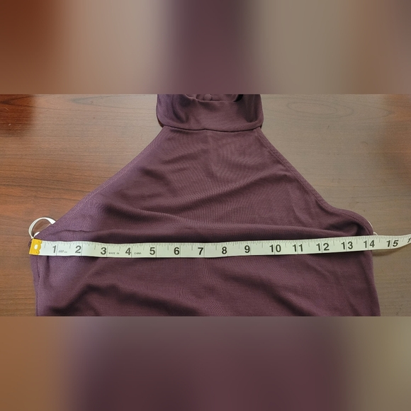 LULU'S DARK PURPLE HALTER MIDI DRESS SIZE MEDIUM - Picture 5 of 7